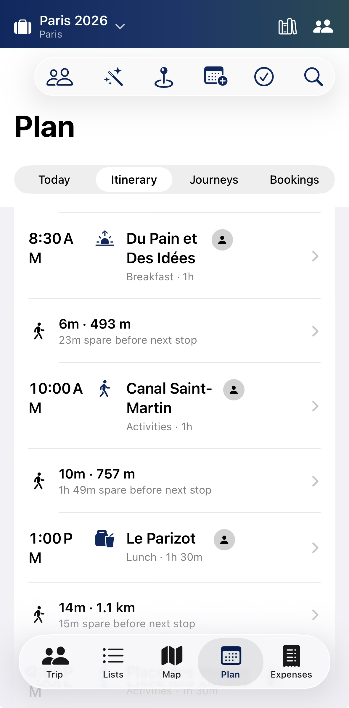 Paris itinerary in Apodemica